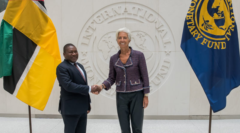 Filipe Jacinto Nyusi, Presidente da República de Moçambique, com a directora Geral do FMI