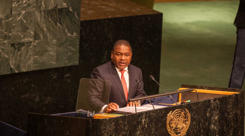 Filipe Jacinto Nyusi, Presidente da República de Moçambique, intervindo na sede da ONU