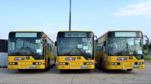 Autocarros integrantes do sistema do Metrobus de Maputo e Matola