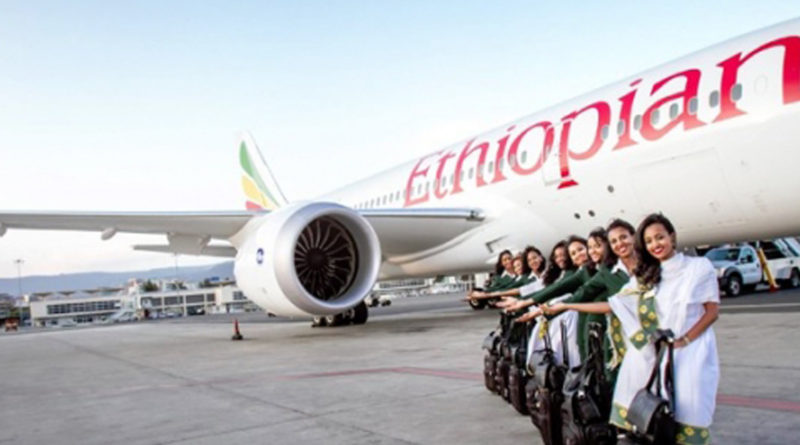 Linha aéreas da etiópia no pedestal mundial