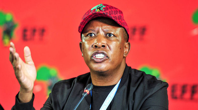 Julius Malema, líder do Partido dos Combatentes pela Liberdade Económica (EFF), Julius Malema, quer “vasculhar” restantes na África do Sul