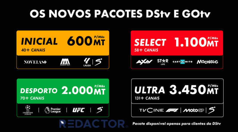 DSTV e GOTV lançam novos pacotes e reduz preços